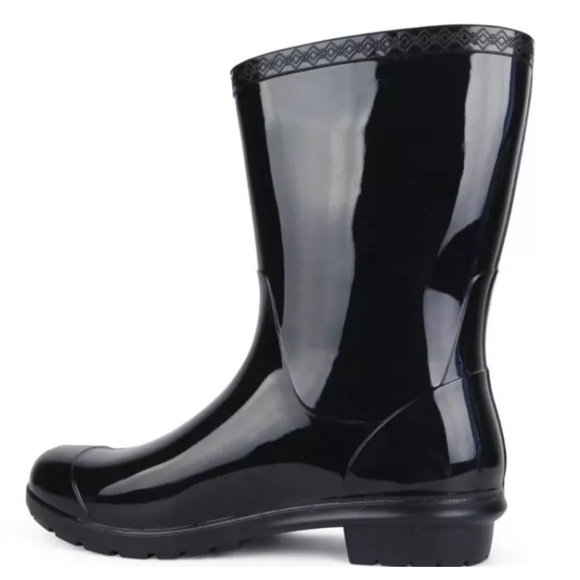 UGG Sienna Black Rain Boots Womens Size 10 - Picture 3 of 5